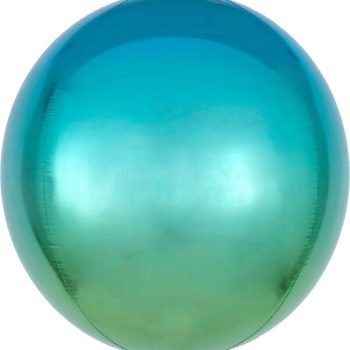 A shiny, turquoise metallic ball with a smooth surface.