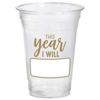This Year I Will Plastic Tumbler, 16 oz. 20ct
