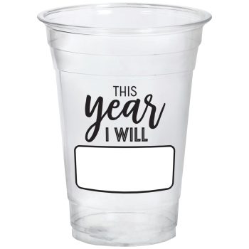 This Year I Will Plastic Tumbler, 16oz., 20ct