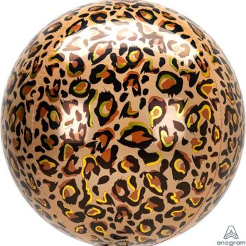 A shiny ball with a leopard print pattern.