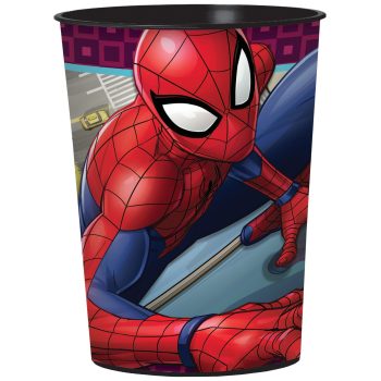 Comic-style Spider-Man on a cup.