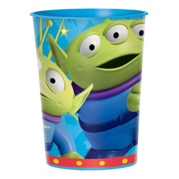 Cup with green aliens from animated movie.