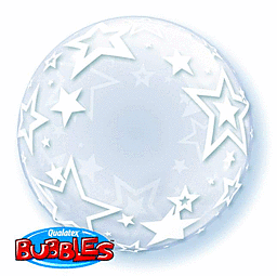 White balloon with star pattern design.