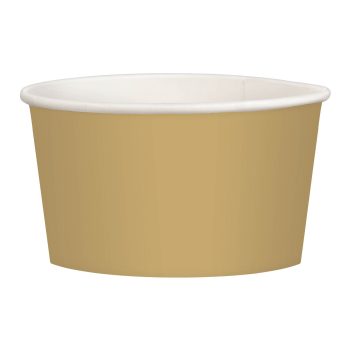 A plain brown disposable paper cup with a white interior.