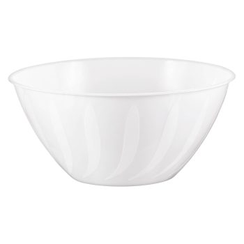 White plastic bowl with simple design.