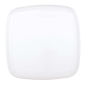 White square ceramic plate on white background.