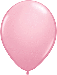 A single pink balloon with a smooth surface.