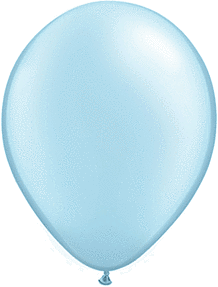 A shiny light blue balloon with a smooth surface.