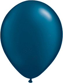 A shiny dark teal balloon on a white background.