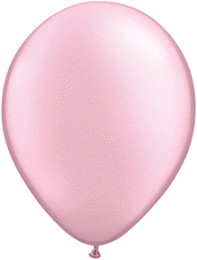 A shiny pink balloon with a smooth surface.