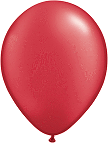 A shiny red balloon with a smooth surface.