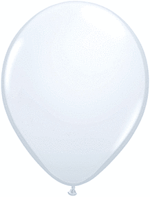 A single white balloon floating against a plain background.