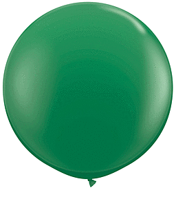 A large green balloon with a shiny surface.