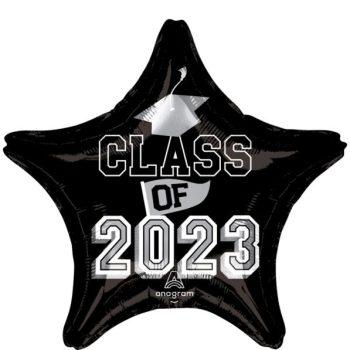 Star-shaped balloon with "Class of 2023".
