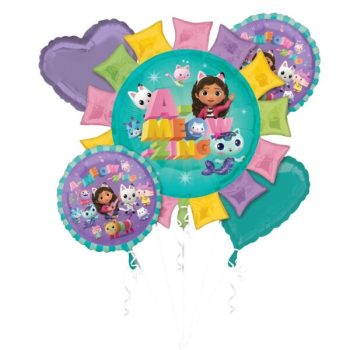 Colorful Dora the Explorer-themed balloons for a birthday party.