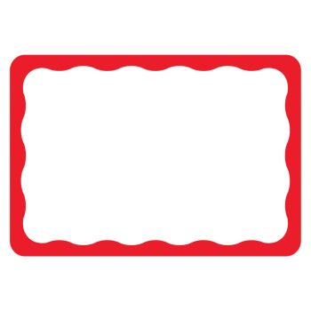 Blank label with red wavy border.