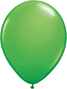 A single green balloon with a shiny surface.