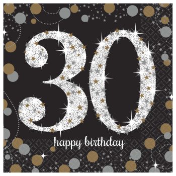 30th birthday card with starry design.