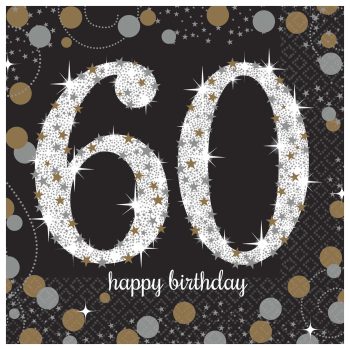 60th birthday celebration design with stars.