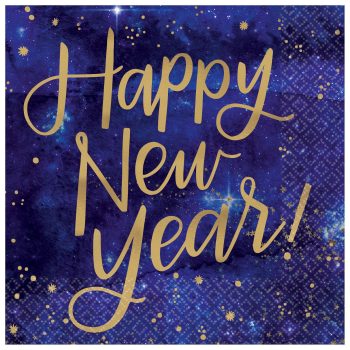 Midnight New Year's Eve Beverage Napkins 16ct