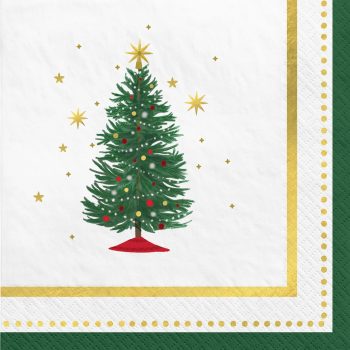 Joyful Tree Beverage Napkins, 16ct