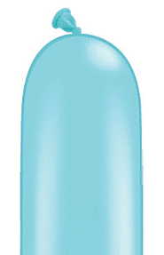 Close-up of a light blue condom against a white background.