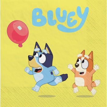Cartoon dogs chasing a red balloon happily.