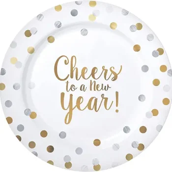 Cheers to the New Year Plastic Plates, 7.5in, 20ct