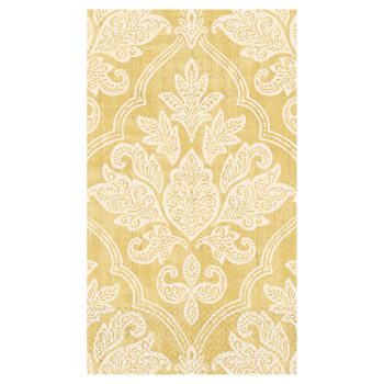 Ornate gold and white damask pattern design.