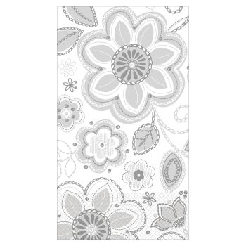 Monochrome floral pattern with intricate designs.