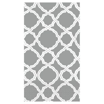 Gray and white geometric patterned design.