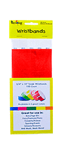 Bright red vinyl textile sample with yellow packaging.
