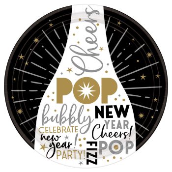 Celebrate The New Year Round Plates, 7" 8ct