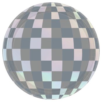 Disco Ball Drop Iridescent Round Plates, 7" 8ct