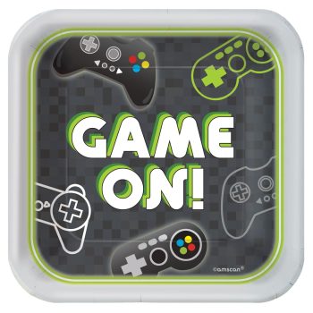 Game On" text with video game controllers.