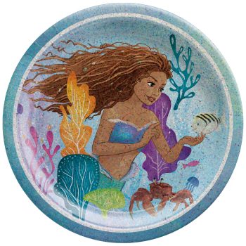 Mermaid with fish and underwater scene.
