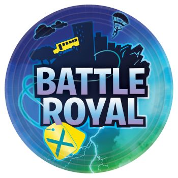 Battle Royal themed graphic with urban elements.