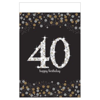 40th birthday card with sparkling design.