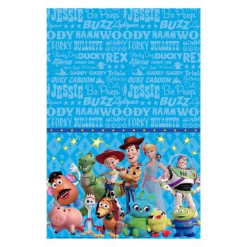 Toy characters on a blue background.