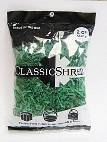 Bag of Classic Shred green paper shred for crafts.