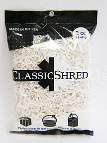 A bag of Classic Shred shredded paper for secure disposal.