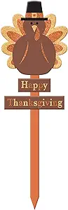 Thanksgiving turkey decoration with greeting text.
