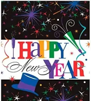 Ring In The New Year Tablecover, 3ct
