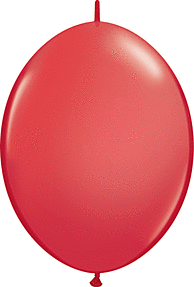 A shiny red balloon floating against a white background.