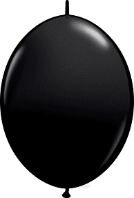 A shiny black balloon with a smooth surface.