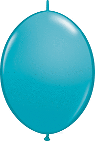 A single shiny teal balloon with a smooth surface.