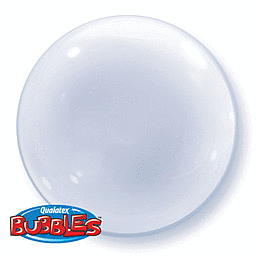 Transparent round bubble with "Bubbles" logo.
