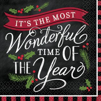 Most Wonderful Time Beverage Napkins, 36ct
