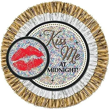 Sparking New Year "Kiss Me" Jumbo Button