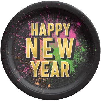 Countdown Glow 10" Round Plates, 20ct